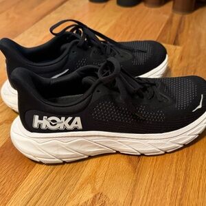 Hoka Black and White Athletic Sneakers